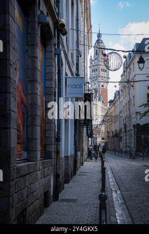 Lille is getting ready for Christmas, sunny day, France Stock Photo