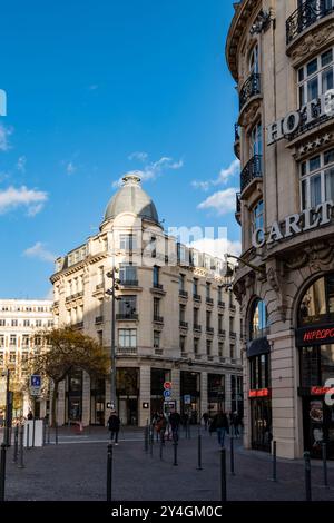 Lille is getting ready for Christmas, sunny day, France Stock Photo