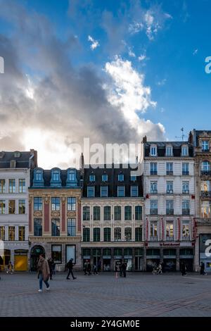 Lille is getting ready for Christmas, sunny day, France Stock Photo