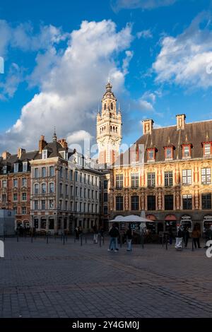 Lille is getting ready for Christmas, sunny day, France Stock Photo