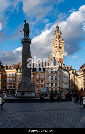 Lille is getting ready for Christmas, sunny day, France Stock Photo