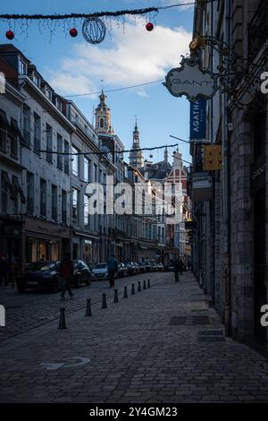 Lille is getting ready for Christmas, sunny day, France Stock Photo