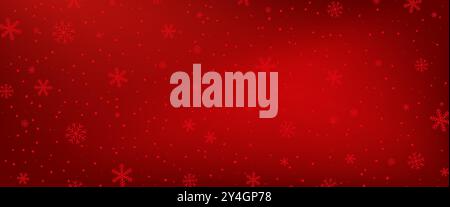 Horisontal red background with snowfall. Stock Vector