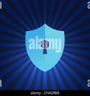 Shield icon with keyhole. Stock Vector