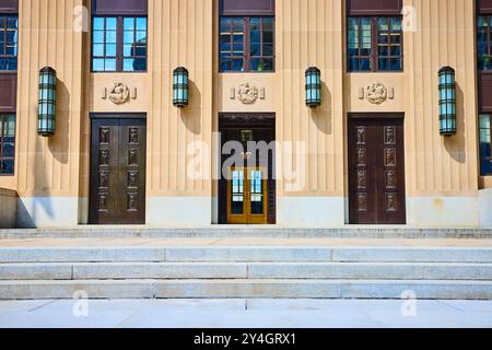 Grand Facade of Nashville State Office Building Eye-Level View Stock Photo
