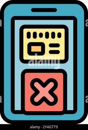 This icon represents canceling an online payment, refusing a transaction, or encountering an error during the process Stock Vector