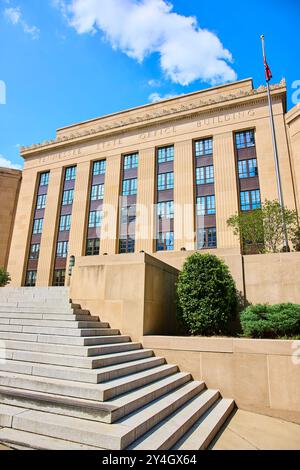 Tennessee State Office Building Facade with Columns Low Angle View Stock Photo