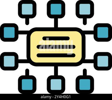 Decentralized network connecting multiple devices using blockchain technology for secure and transparent data exchange Stock Vector