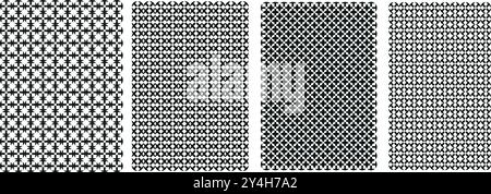 Seamless Geometric Abstract Vector Pattern Background, Unique Endless Gray and White Prints, Modern Textile Pattern Set For Fabrics. Stock Vector
