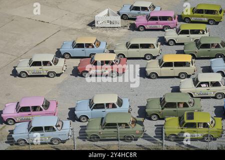 Trabi World, Zimmerstrasse, Wilhelmstrasse, Mitte, Berlin, Germany, Europe Stock Photo