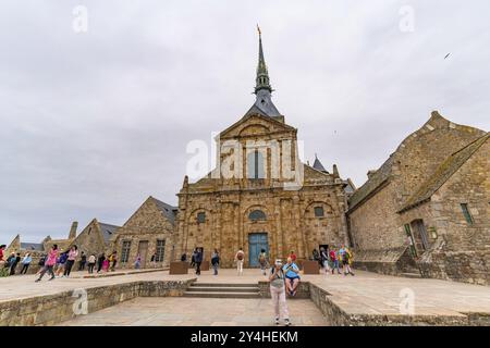 Abbey of Mont Saint Michel, an UNESCO island in Normandy, France, Europe Stock Photo