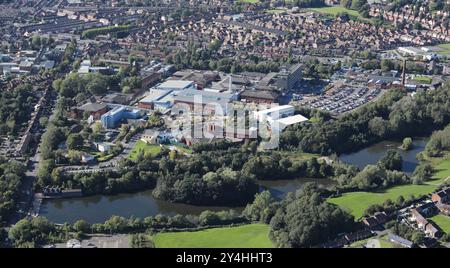 aerial view of Tameside General Hospital, Ashton-under-Lyne, Manchester Stock Photo