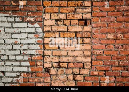 Urban Brick Wall Texture Trio at Eye Level Stock Photo