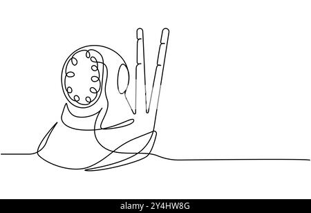Single continuous line drawing of CCTV to monitor traffic movements and improve security systems. One line draw graphic design vector illustration Stock Vector