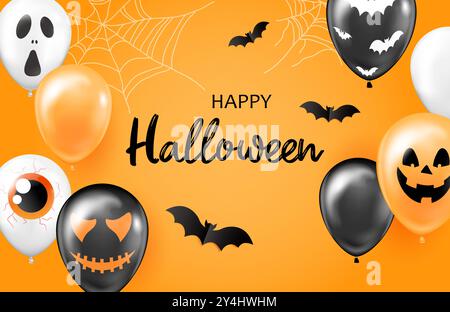 Halloween horizontal banner  Stock Vector