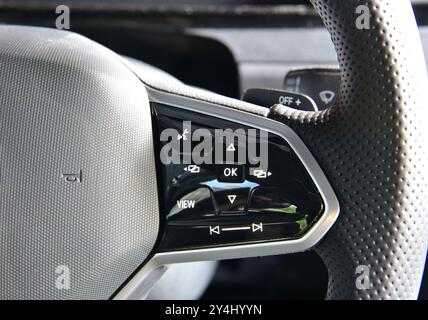 Steering wheel buttons for function control Stock Photo