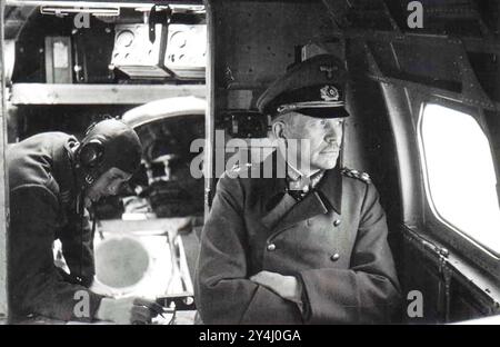 HEINZ GUDERIAN (1888-1954) German general, being flown to the Eastern Front in 1943. Photo: Oberst Ludwig v. Eimansberger Stock Photo