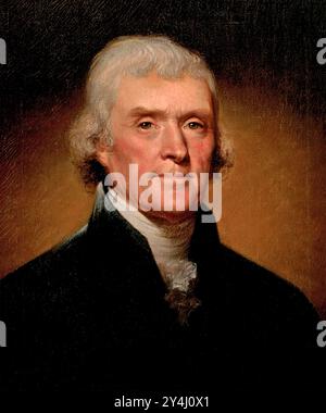 THOMAS JEFFERSON (1743-1826)  in 1801  as  3rd President of the United States. Stock Photo