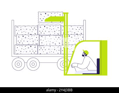 Shipping recycled materials abstract concept vector illustration. Stock Vector