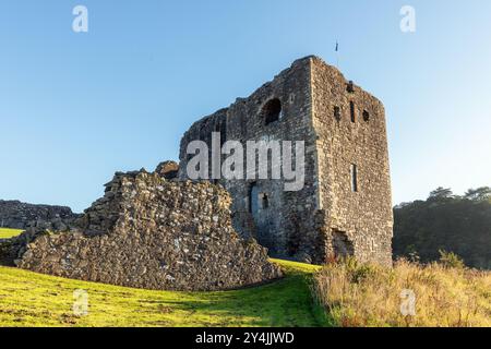 Dundonald Castle is situated on a hill overlooking the village of Dundonald, between Kilmarnock and Troon in South Ayrshire, Scotland. Stock Photo