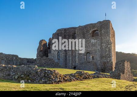 Dundonald Castle is situated on a hill overlooking the village of Dundonald, between Kilmarnock and Troon in South Ayrshire, Scotland. Stock Photo