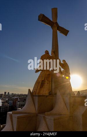 Antoni Gaudi's most famous architectural undertaking is La Sagrada Familia in Barcelona, Spain. Stock Photo