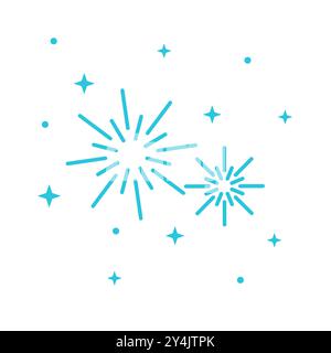 Firework icon. Isolated on white background. From blue icon set. Stock Vector