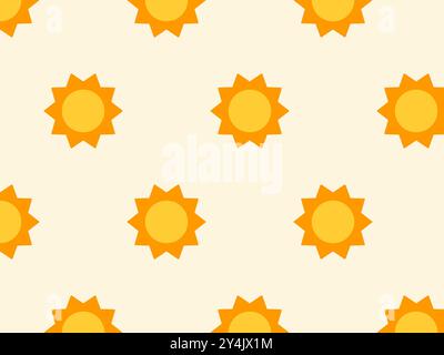 Seamless pattern sun. Vector illustration. Stock Vector