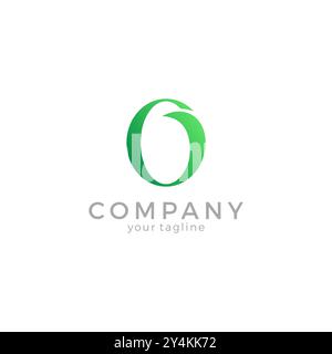 Letter O leaf Logo Vector. O Nature Design Stock Vector