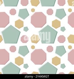 Seamless pattern with various colored polygons Stock Vector
