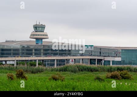 View of Terminal 1, Josep Tarradellas Barcelona-El Prat Airport, Barcelona, Catalonia, Spain Stock Photo