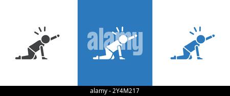 abandonment icon outline collection in black and on white background Stock Vector