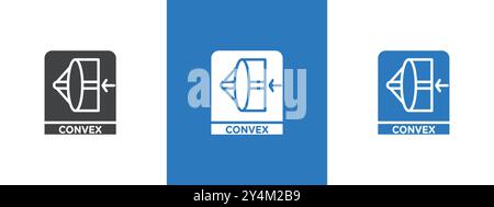convex icon outline collection in black and on white background Stock Vector