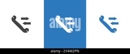 incoming outgoing calls icon outline collection in black and on white background Stock Vector