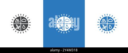 Natural resources icon outline collection in black and on white background Stock Vector
