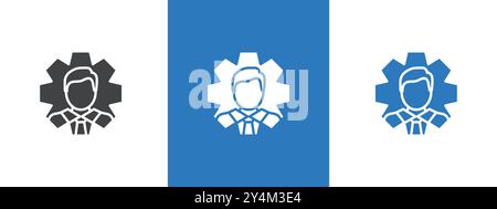 User Management Icon outline collection in black and on white background Stock Vector