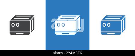 toaster icon outline collection in black and on white background Stock Vector