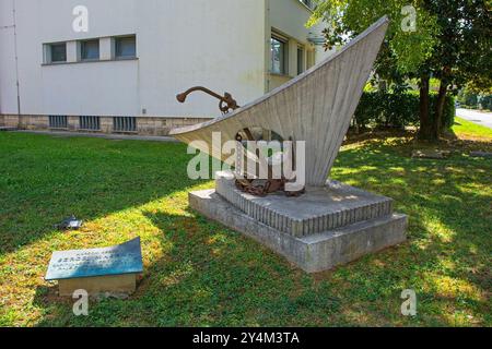 Nova Gorica, Slovenia - 7th Sept 2024. Monument to National Hero Sergej Masera on Erjavceva Ulica in central Nova Gorica. A naval officer Stock Photo