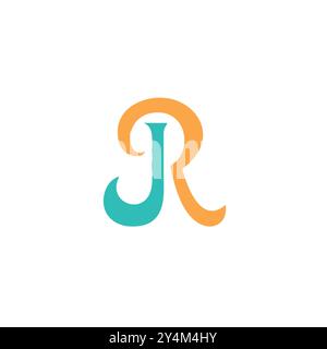 JR Logo Vector Design. Letter JR Icon Stock Vector