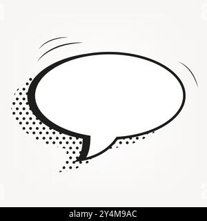Black and white halftone shadows, Retro empty comic bubble for promotion concepts Stock Vector