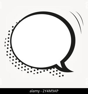A Black and white halftone shadows, Retro empty comic bubble for promotion and sale off poster design Stock Vector