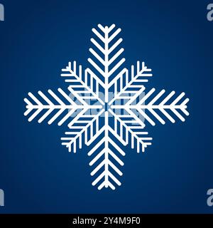 A vector Soft white snowflake on isolated blue background, a Snowflake symbol, icon, logo for design Christmas vector, illustration element collection Stock Vector