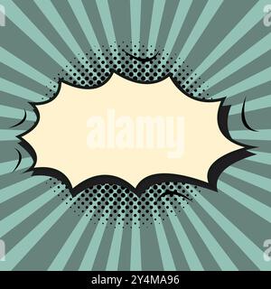 Editable sale off bubble banner with black halftone background shadow effect, Vector bubble lettering sale isolated on turquoise background vintage bl Stock Vector