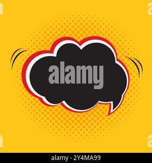 A Sale off bubble, banner, element with black halftone shadow on yellow background shadow effect, used for super sale and discount price, marketing ba Stock Vector