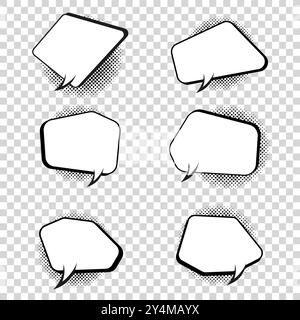Group of Six comic pop art style. Quiz brainy game word. Vector illustration design. Retro comic speech bubble on transparent background design Stock Vector