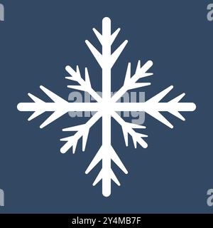 A white star snowflake for sping and winter concept.  snowflake on isolated dark blue background Stock Vector