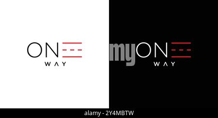 One Way logo design is unique and modern Stock Vector