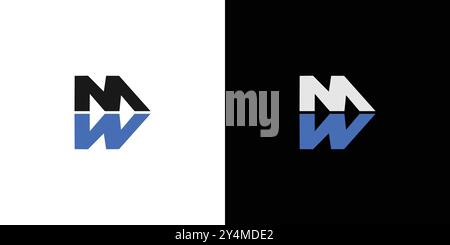 Modern and professional MW logo design Stock Vector