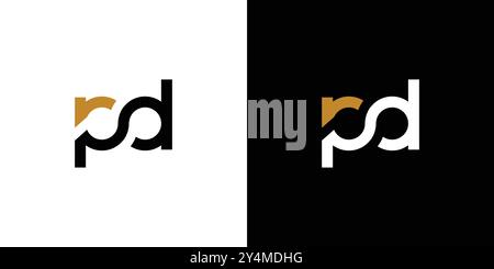 Modern and unique PD logo design Stock Vector