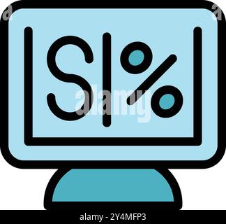 This icon represents the concept of online interest rates, banking and finance Stock Vector